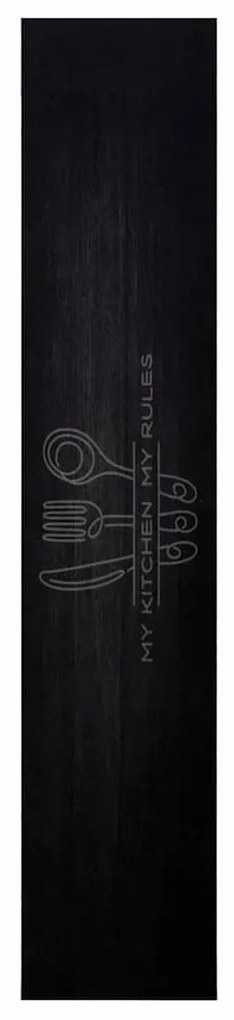 Konyhai szőnyeg Fekete 300 x 60 cm Bársony