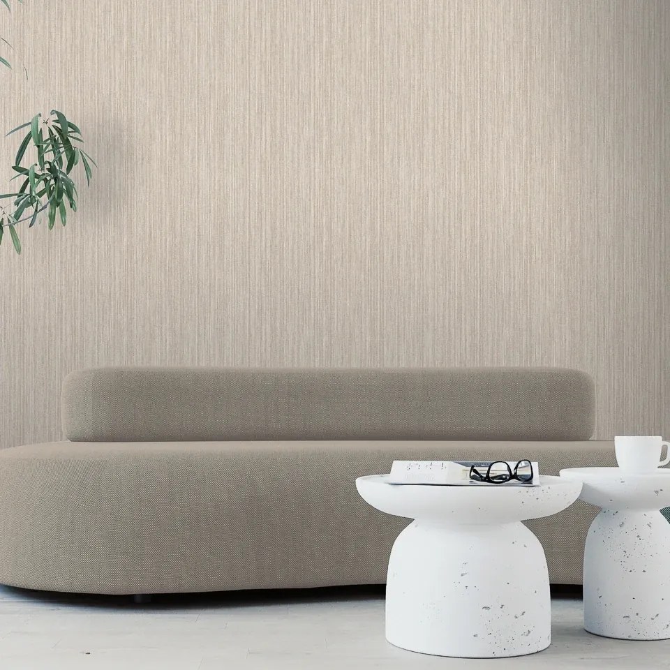 Arthouse Signature 2 Japandi Grasscloth taupe csíkos texturált vinyl tapéta – 100190AH