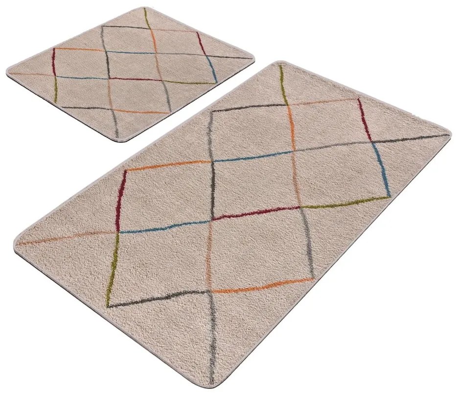Bézs fürdőszobai kilépő szett 2 db-os 60x100 cm – Mila Home
