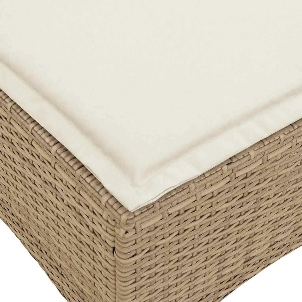 vidaXL 3 részes bézs polyrattan kerti ülőgarnitúra párnákkal L-alakú