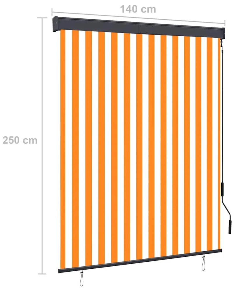 fehér és narancssárga kültéri roló 140 x 250 cm