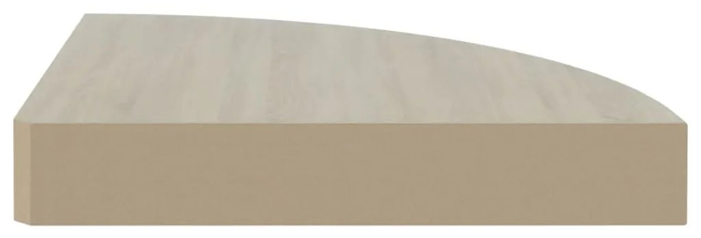 4 db tölgyszínű és fehér MDF fali sarokpolc 35 x 35 x 3,8 cm