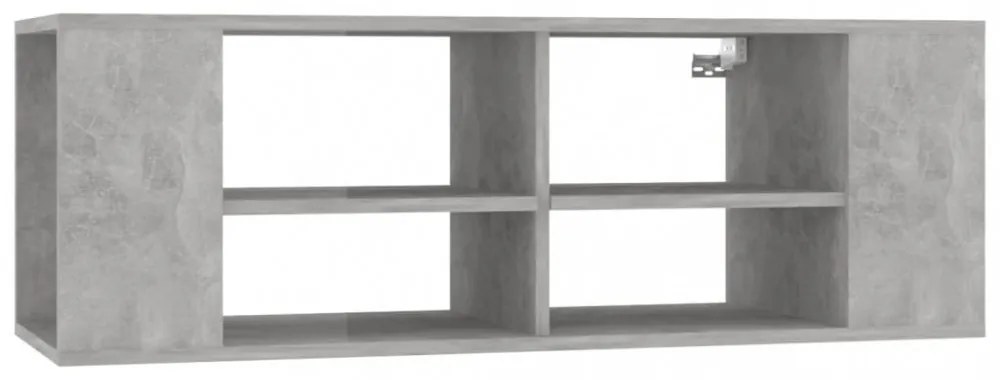 betonszürke szerelt fa falra szerelhető TV-szekrény 102x35x35cm