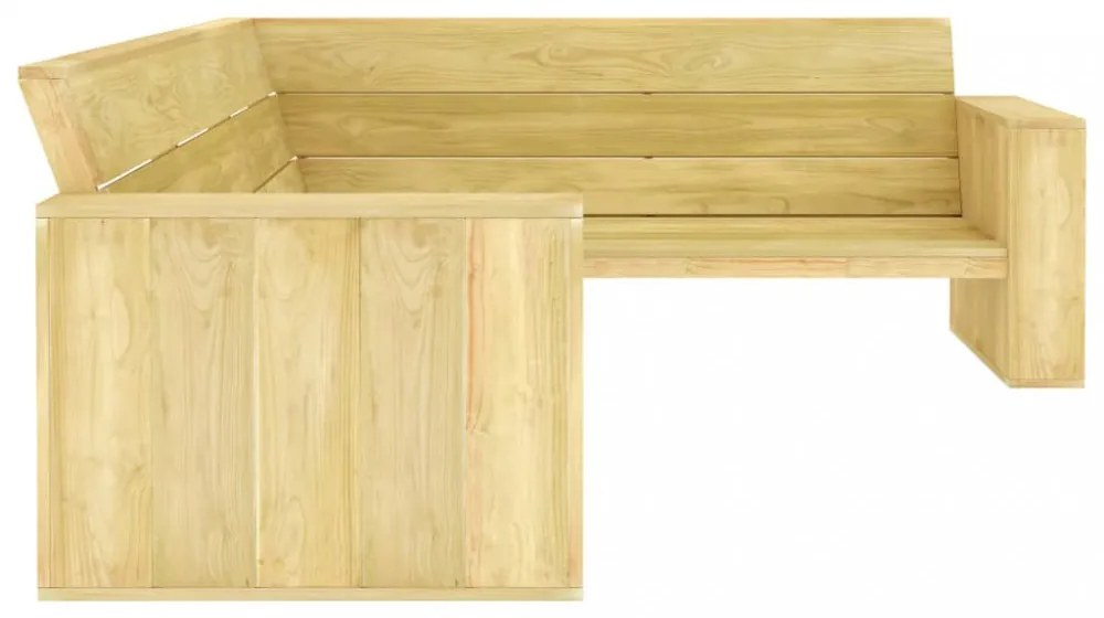 impregnált fenyőfa kerti sarokpad 239 cm