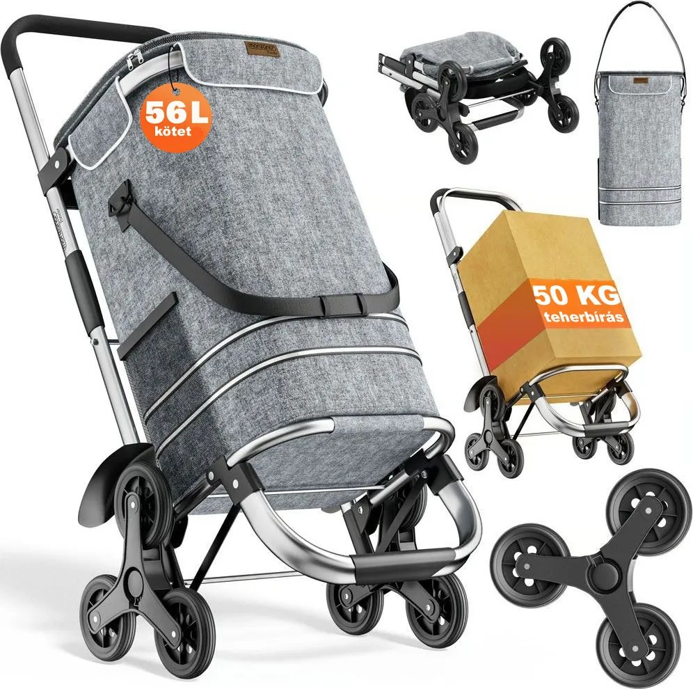 EASY bevásárlótáska kerekekkel, 50l, szürke Monzana