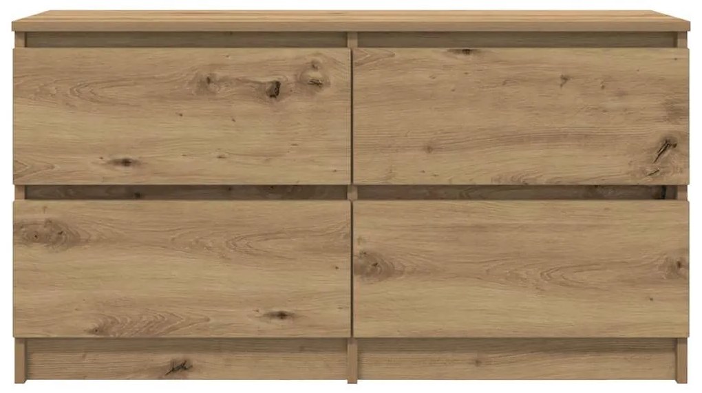 kézműves tölgy színű szerelt fa TV-szekrény 100x35x54 cm
