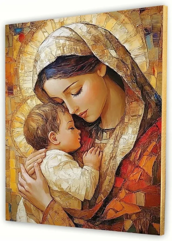 Vászonkép nappaliba Jézus és Mária 24x30cm vallásos ajándék #900