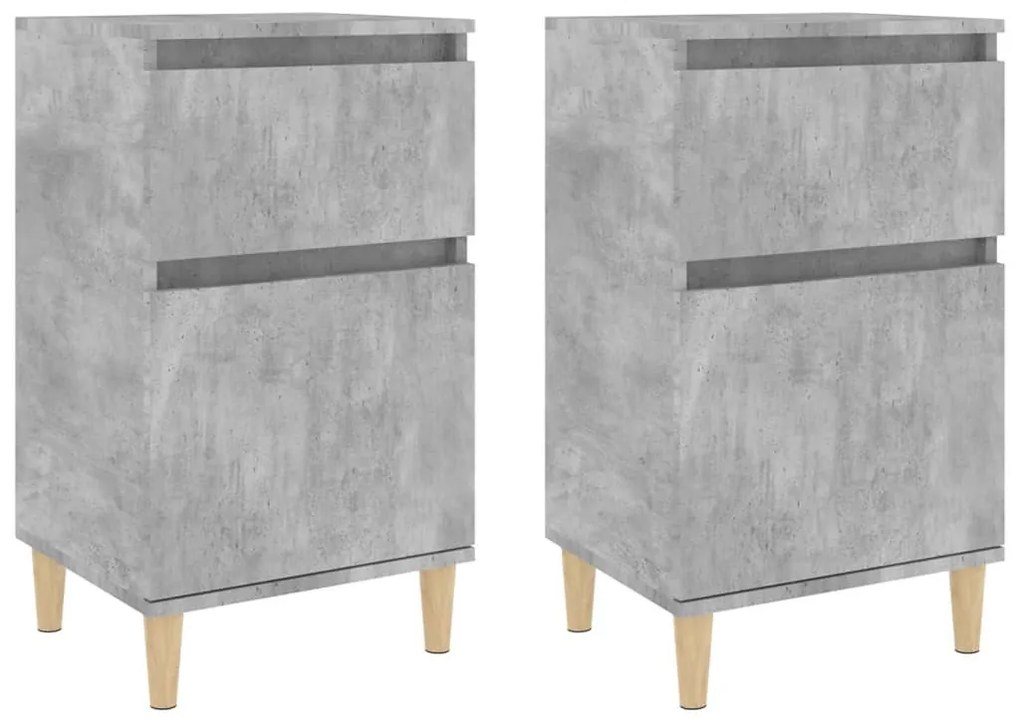 2 db betonszürke éjjeliszekrény 40 x 35 x 70 cm