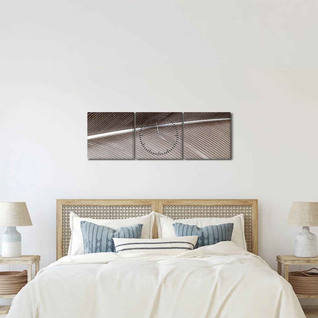Absztrakt kép szálak (órával) (90x30 cm)