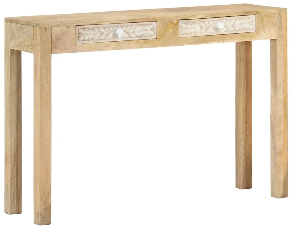 tömör fehérített mangófa konzolasztal 110 x 30 x 75 cm