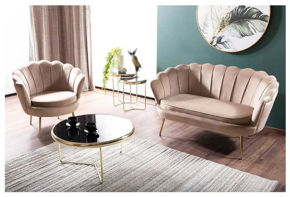 Ionia Velvet fotel, bézs