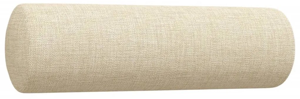 3 részes krémszínű szövet ülőgarnitúra lábtartóval/párnával