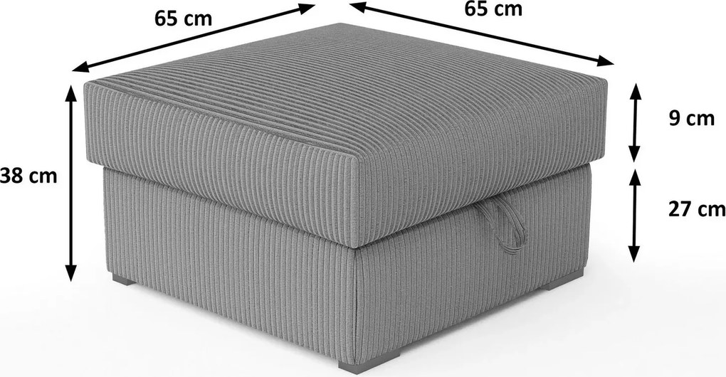 Taburet SMART COSARO tárolóhellyel 65x65 cm, mentás