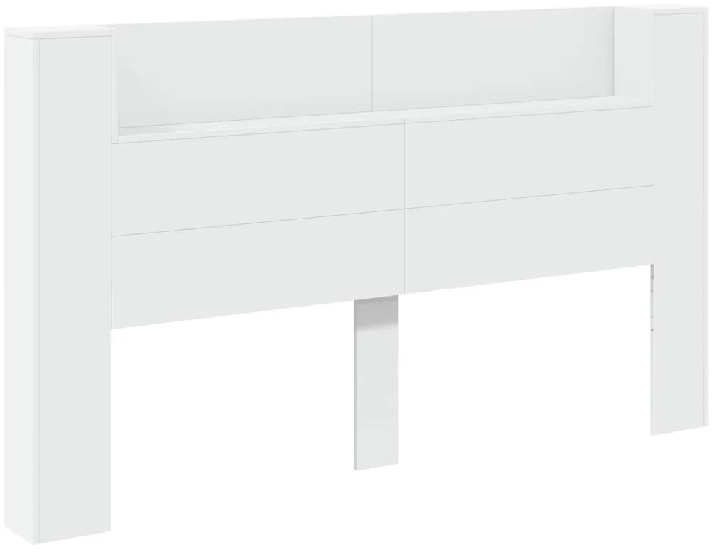 Fejtámla LED -es lámpákkal Fehér 180 x 16,5 x 103,5 cm Faanyag