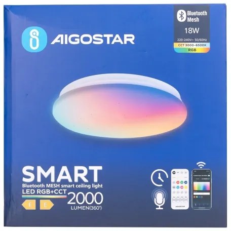 Aigostar LED RGBW fürdőszobai mennyezeti lámpa 18W 230V IP44 DO-val