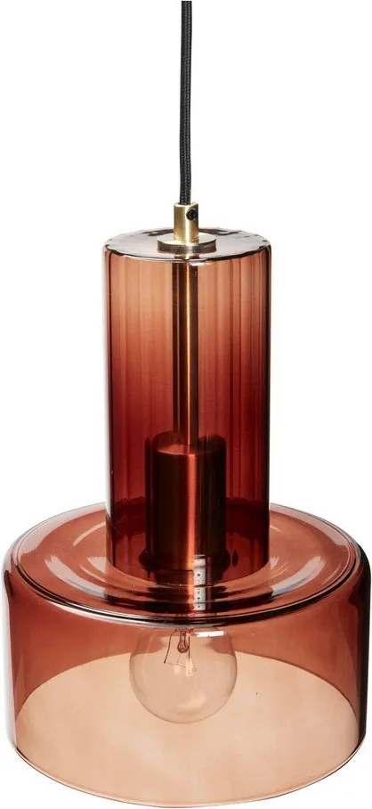 Barna dimmelhető függőlámpa üveg búrával ø 20 cm Ripple – Hübsch