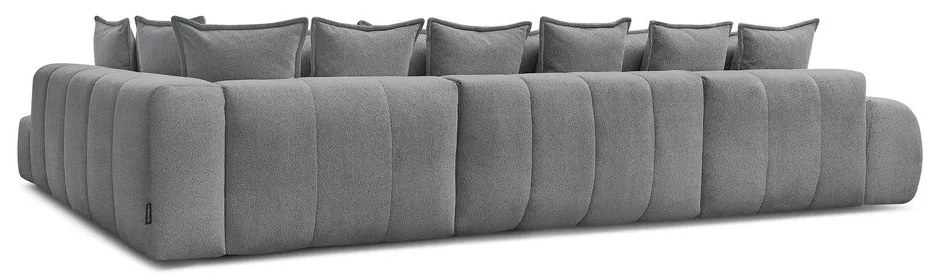 Sötétszürke zsenília kinyitható-tárolóhelyes sarokkanapé (jobb oldali-U alakú) Everest – Bobochic Paris