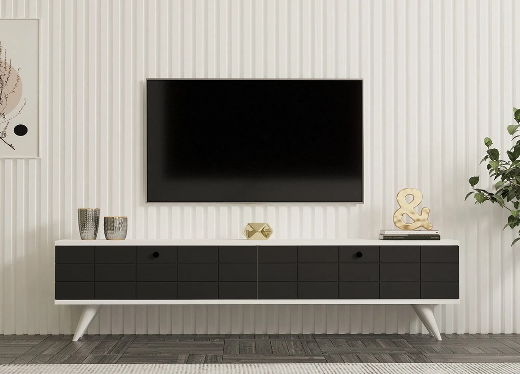 TV szekrény Alberi - Anthracite, White