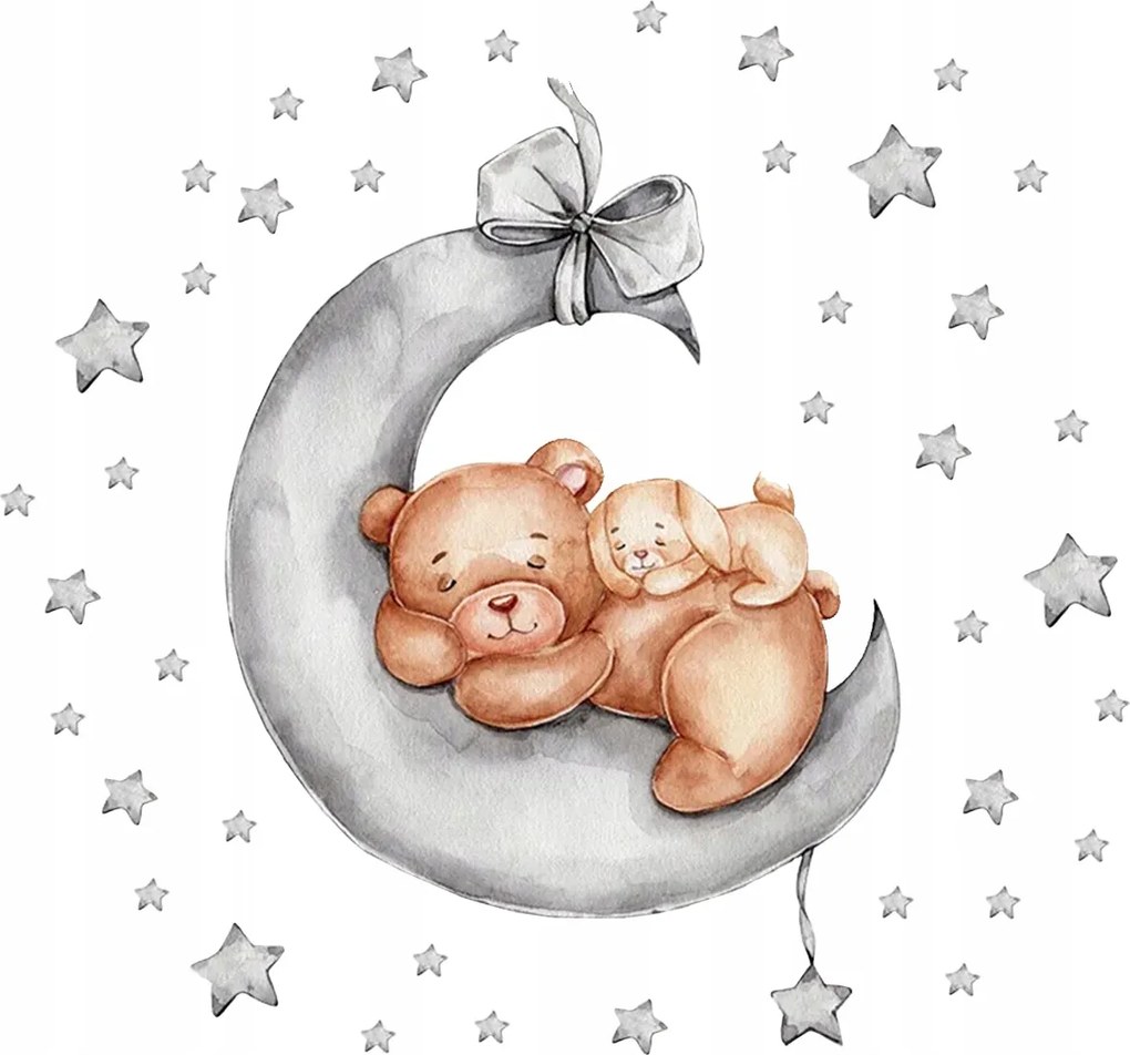 Gyerek Falmatrica Öntapadós Gyerekszoba Maci Hold