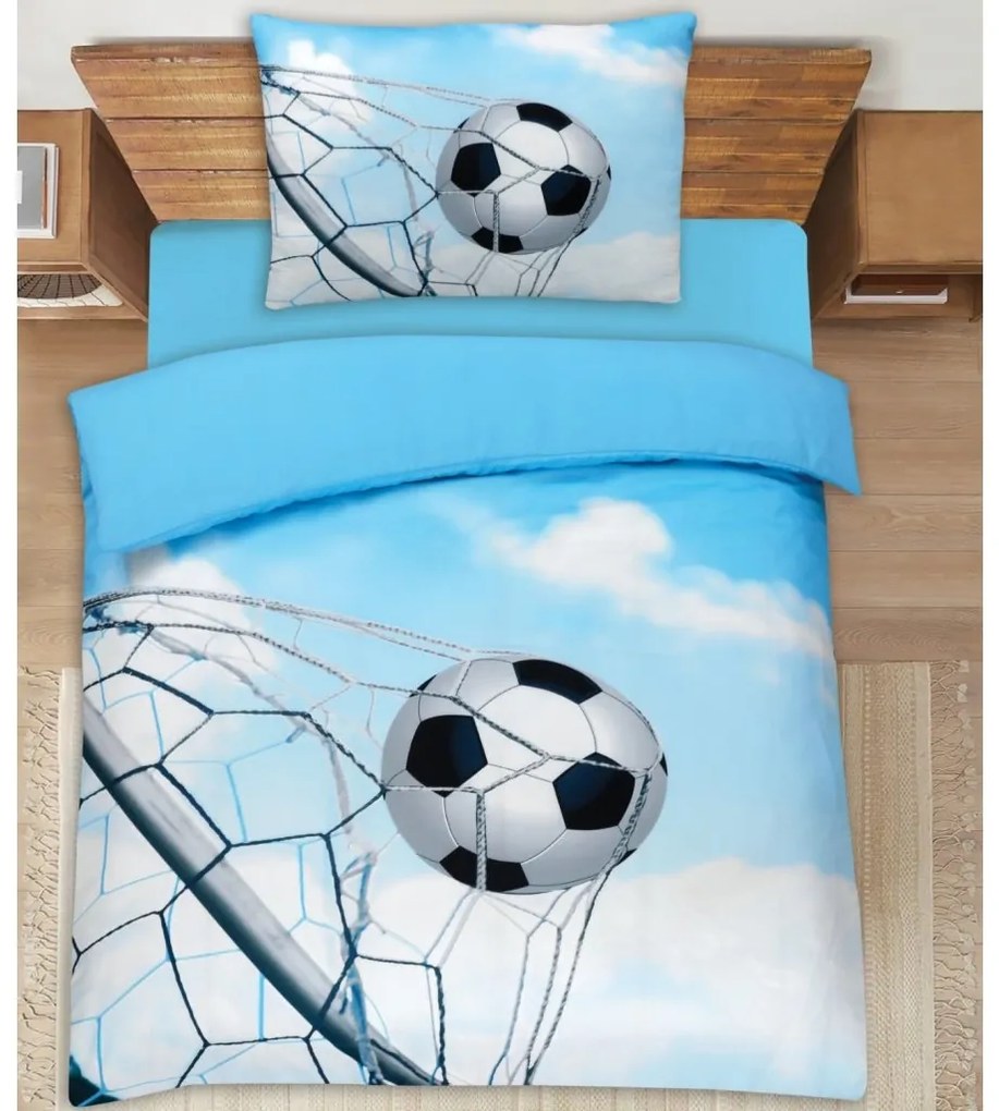 3D ágyneműhuzat Polycotton Futball labda 200x140cm+90x70cm TiaHome