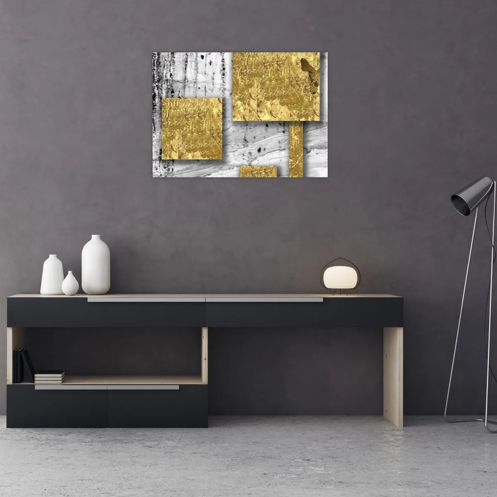 Kép - Arany négyzetek N⁰3 (70x50 cm)