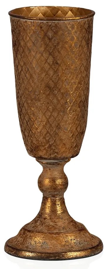 Fém kehely keskeny, arany, 10 x 10 x 30 cm