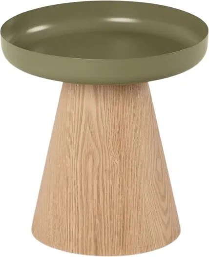 Tresel kerek dohányzóasztal 40 cm nappaliba - natúr / zöld