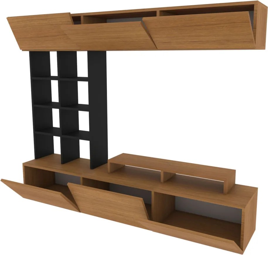 Sasa TV-állvány, teak-fekete, 180 cm