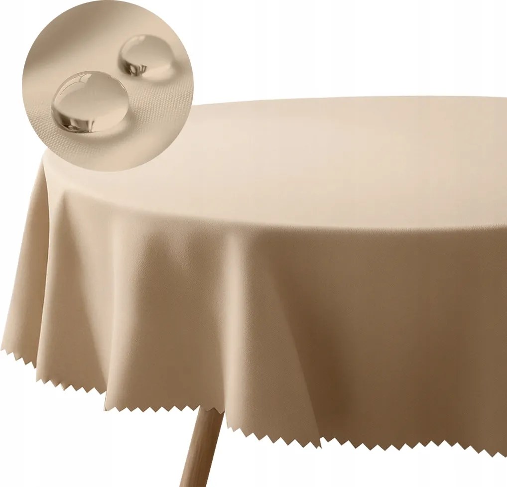 Abrosz kerek bézs 200 cm foltálló sima poliészter 240 g étkezőbe
