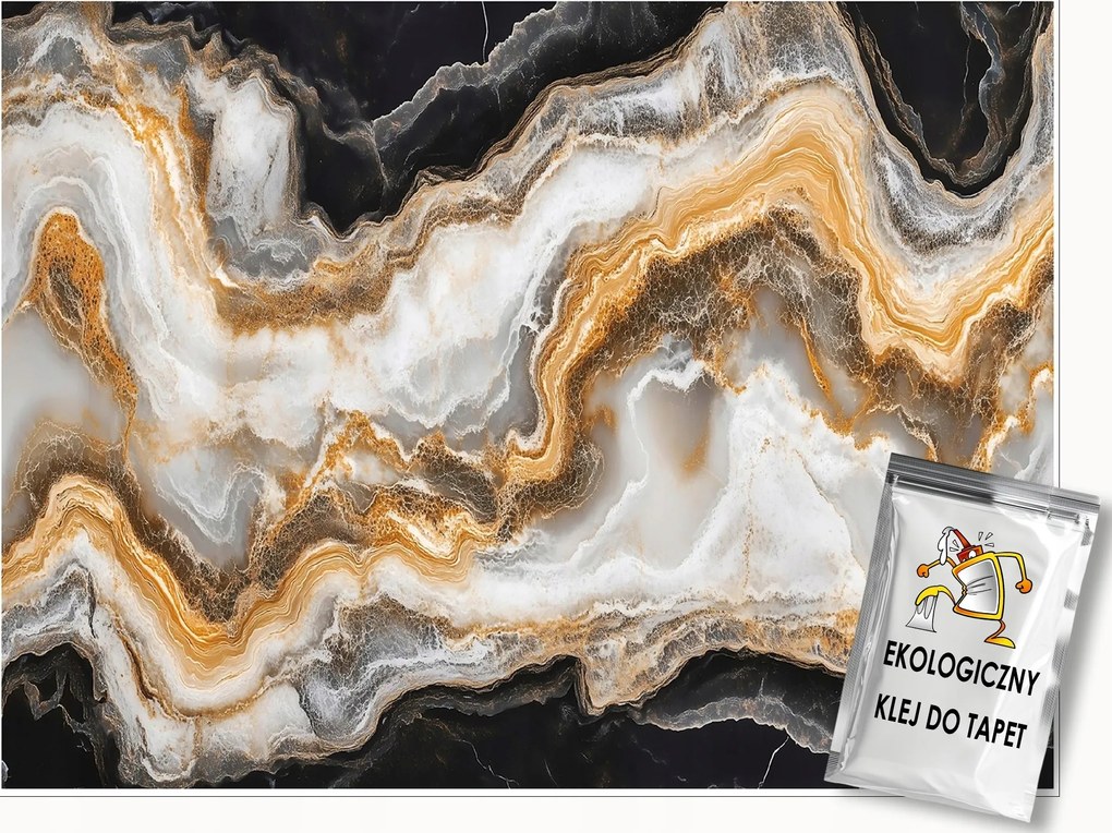 Fotótapéta Márvány Fekete Arany Hálószoba Nappali Tapéta Flizelina 400x280