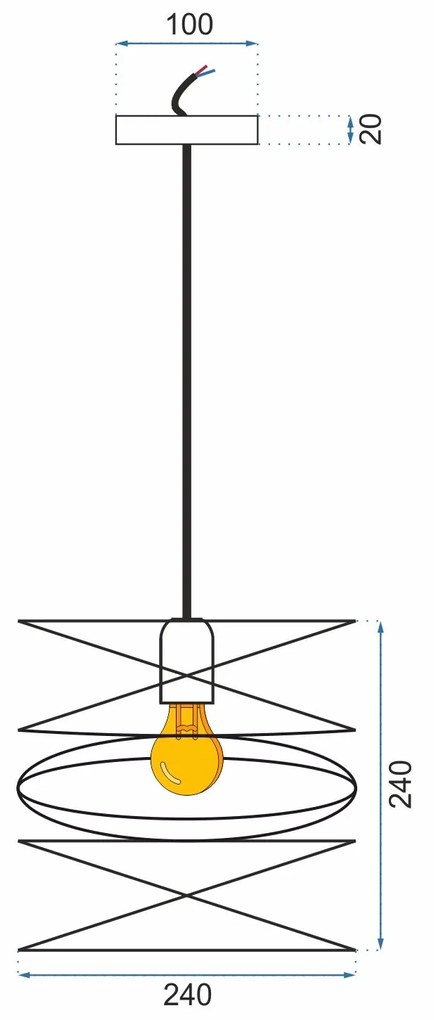 Szerszámlámpa, Loft APP201-1CP fém mennyezeti lámpa, fekete, OSW-00480