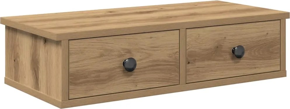 vidaXL Falipolc fiókokkal artisian tölgy 60x28x15 cm műszaki fa