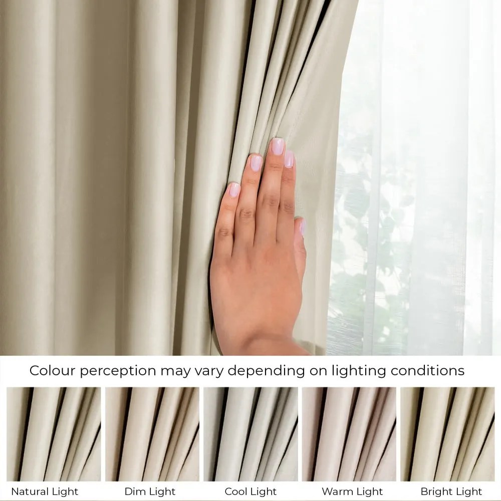 Barna-bézs bársony dimout (részleges sötétítő) függöny 140x270 cm Pleat – Restilo