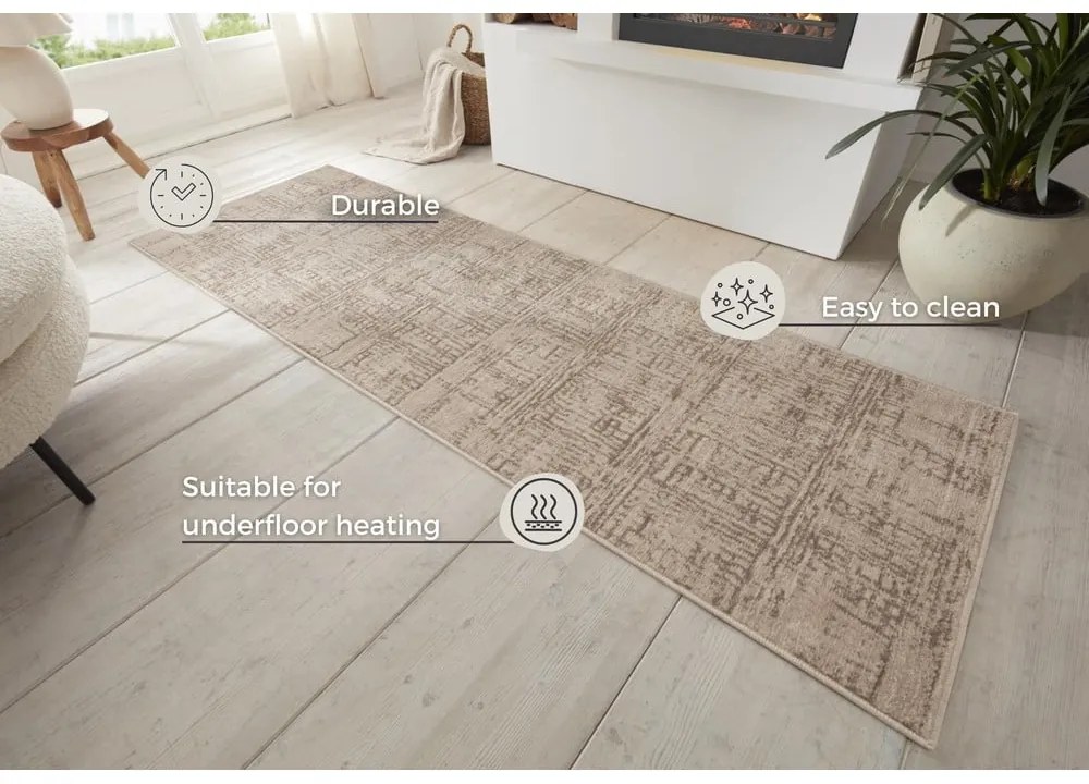 Barna-bézs futószőnyeg 80x200 cm Terrain – Hanse Home