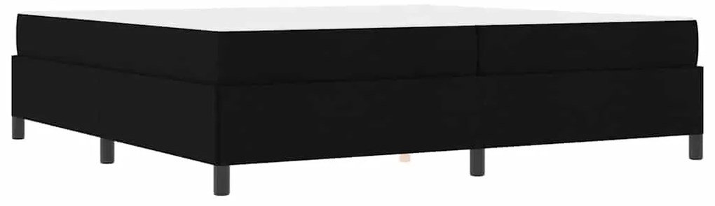 Boxrugós ágy Fekete és fekete 200 x 200 cm Textil és mérnöki fa