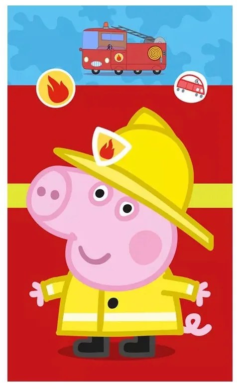 Peppa malac Fireman kéztörlő, arctörlő, törölköző 30x50 cm