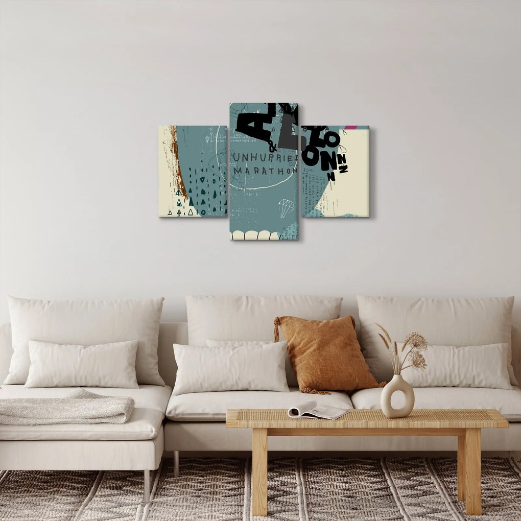 Kép - Repülő léggömb szivárvánnyal (90x60 cm)