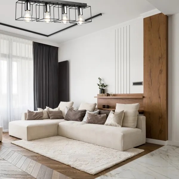 Mennyezeti lámpa MIKA 4xE27/60W/230V 61 cm fekete/króm