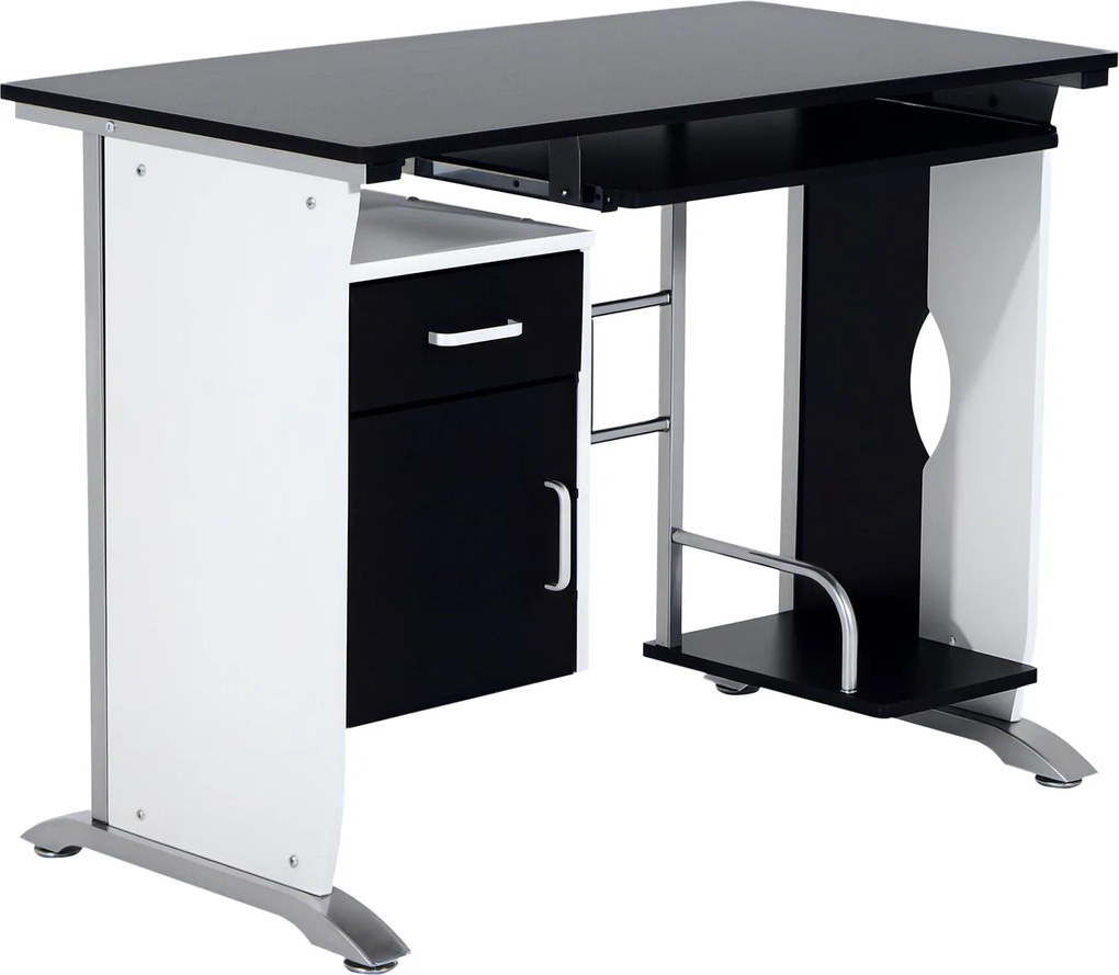 HOMCOM PC Számítógép Asztal Iroda Asztal 100x52x75cm Fa Bútor | Aosom