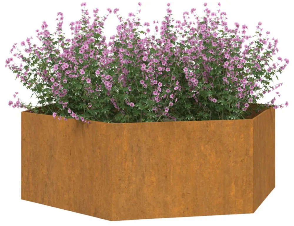 rozsda színű corten acél növénytartó 138x120x45 cm