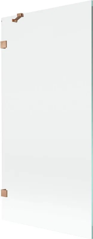 Mexen Lunar 1-szárnyas fürdőkádparaván 90 x 150 cm, átlátszó, kefélt réz - 897-090-000-65-00