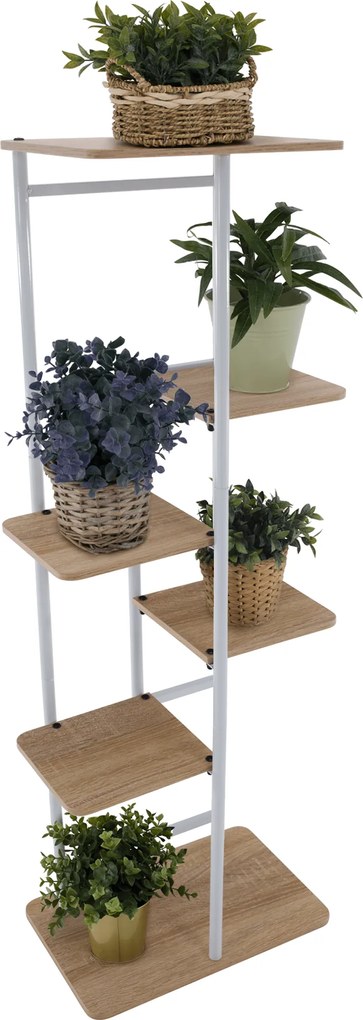 Virágállvány, fehér/sonoma tölgy, LEDOR TYP 2