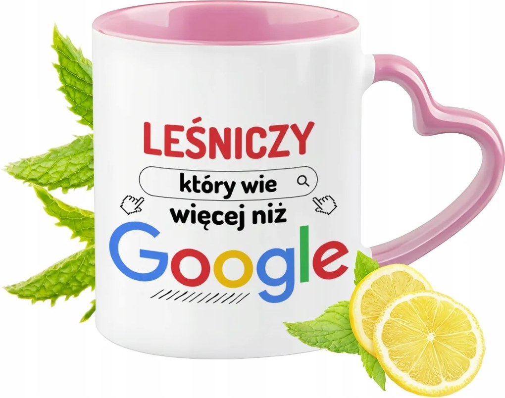 Erdész bögre Rózsaszín, Szív alakú füllel Kávé Ajándék