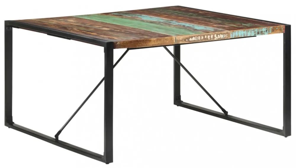 tömör újrahasznosított fa étkezőasztal 140 x 140 x 75 cm