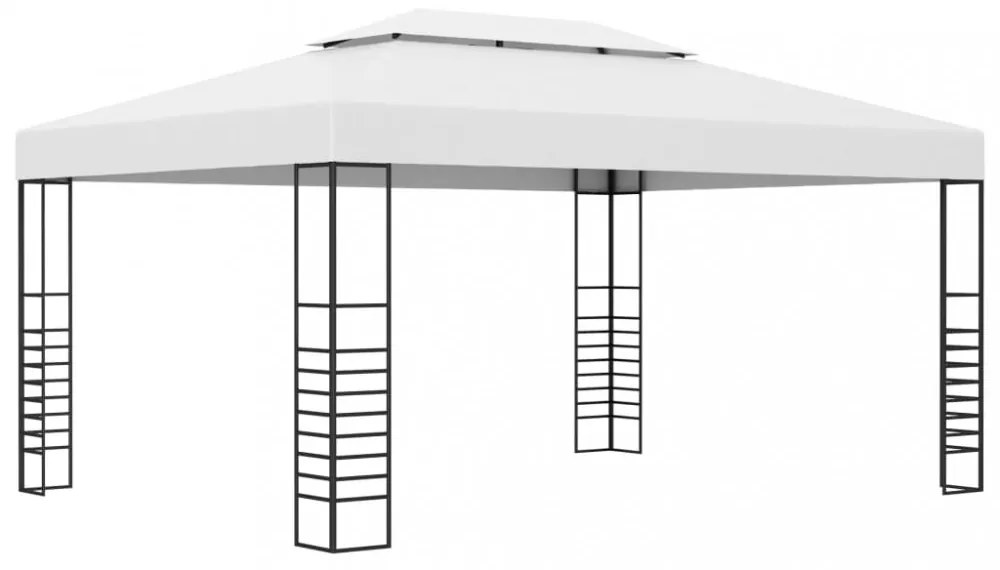 fehér pavilon LED fényfüzérrel 4 x 3 x 2,7 m
