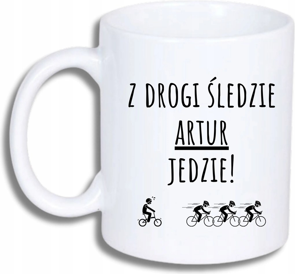 Fehér Bögre Kerékpárosnak Vicces Ajándék Hering Út+ Név