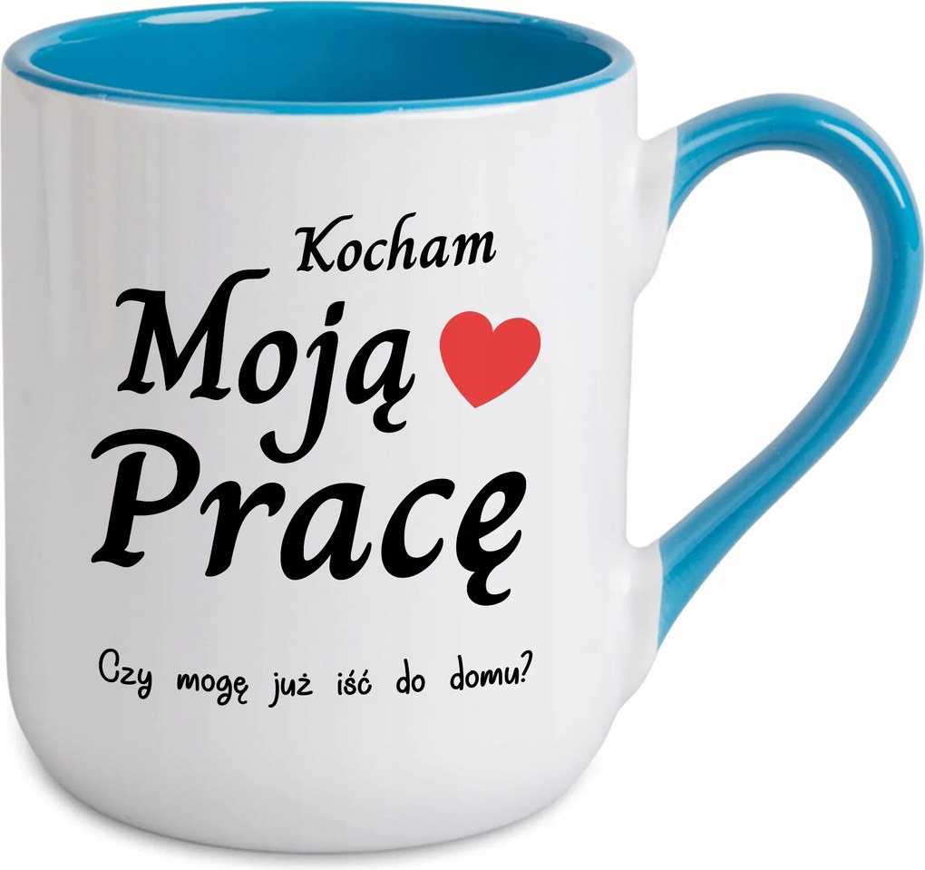 Caffe Bögre 300ml Belső Kék Ajándék Karácsonyra Szeretem A Munkámat