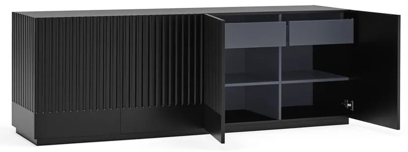 Doric fekete tálalószekrény, szélesség 200 cm - Teulat