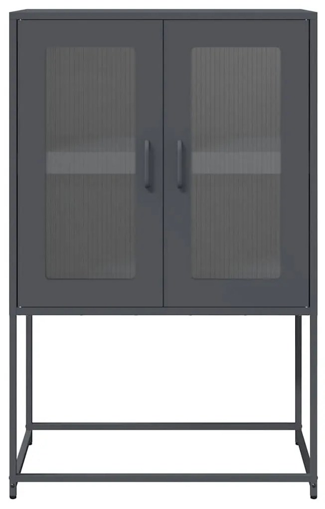 Highboard antracit 68x39x107 cm Acél
