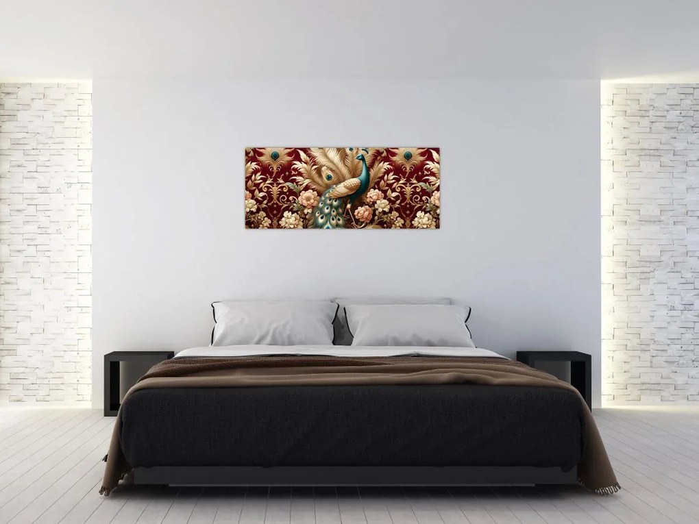 Kép – Elegáns páva (120x50 cm)